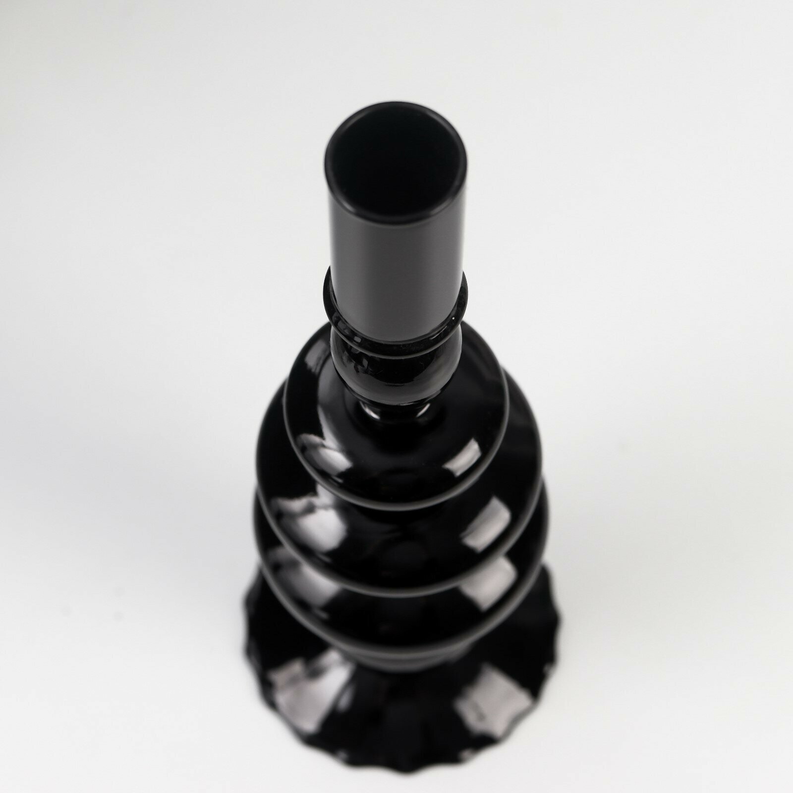 FriendZone Подсвечник стекло на 1 свечу "Морбиан" чёрный 27х8,5х8,5 см - фотография № 5