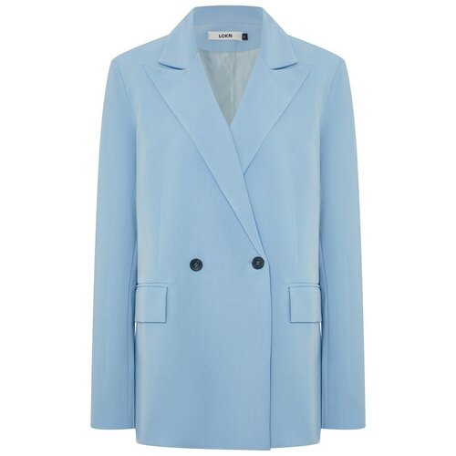 Пиджак LCKN, средней длины, оверсайз, размер M, голубой