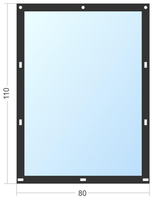 Мягкое окно Софтокна 80х110 см съемное, Скоба-ремешок, Прозрачная пленка 0,7мм, Черная окантовка, Комплект для установки - фотография № 3