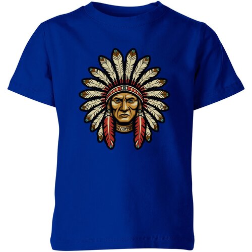 Футболка Us Basic, размер 10, синий мужская футболка портрет вождя индейцев l серый меланж