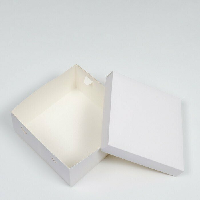 Коробка складная, крышка-дно, белая, 25 x 25 x 12 см - фотография № 3