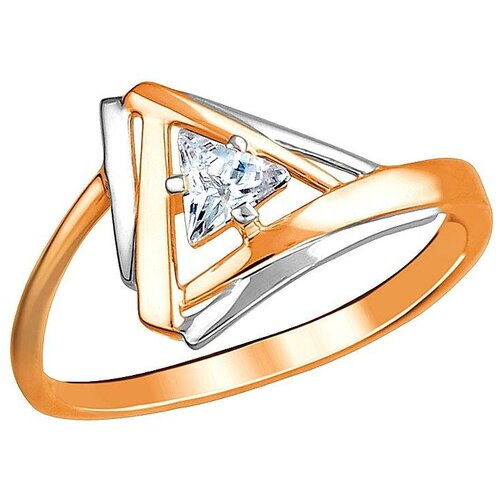 фото Эстет кольцо с 1 кристаллом swarovski из красного золота 01к1112986р, размер 18