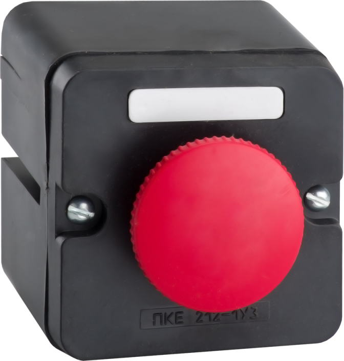 Пост кнопочный ПКЕ-212 1 У3 IP40 красн. гриб | код. 150745 | КЭАЗ ( 1шт. )