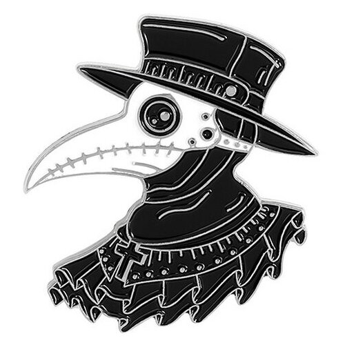 Значок, бижутерный сплав, черный