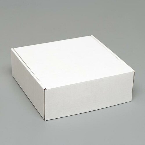 Коробка самосборная, белая, 26 х 26 х 9,5 см коробка самосборная с окном крафт белая 23 х 23 х 12 см