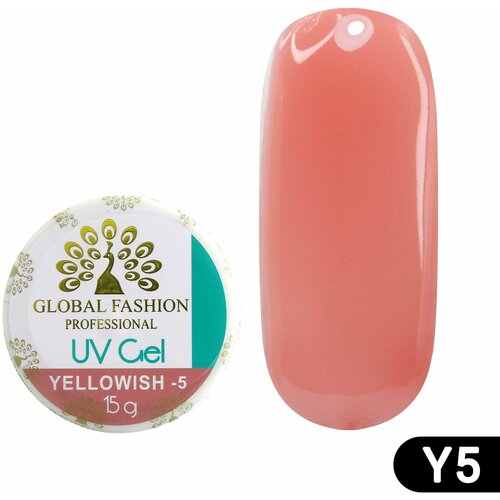 Global Fashion Камуфлирующий гель для наращивания и моделирования ногтей Yellowish-5, 15 гр global fashion камуфлирующий гель для наращивания и моделирования ногтей yellowish 2 15 гр