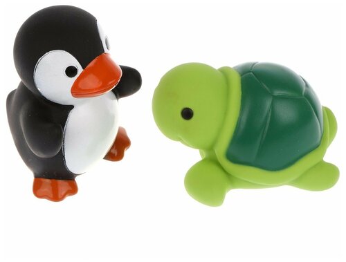 Игрушка для ванной Жирафики Черепашка и пингвин (681273), черный/зеленый