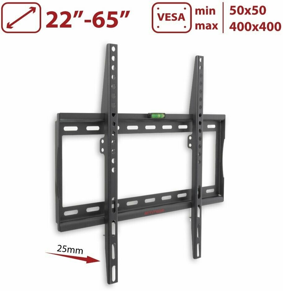 Кронштейн для телевизора на стену / крепление фиксированное Arm Media STEEL-3 / до 65 дюймов / vesa 400x400