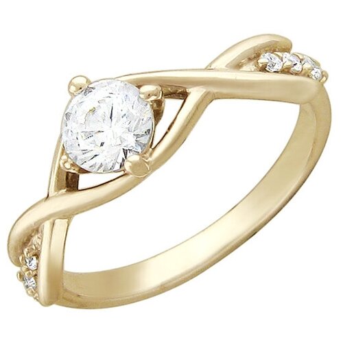 фото Эстет кольцо из золота с фианитами 01к136021, размер 17.5