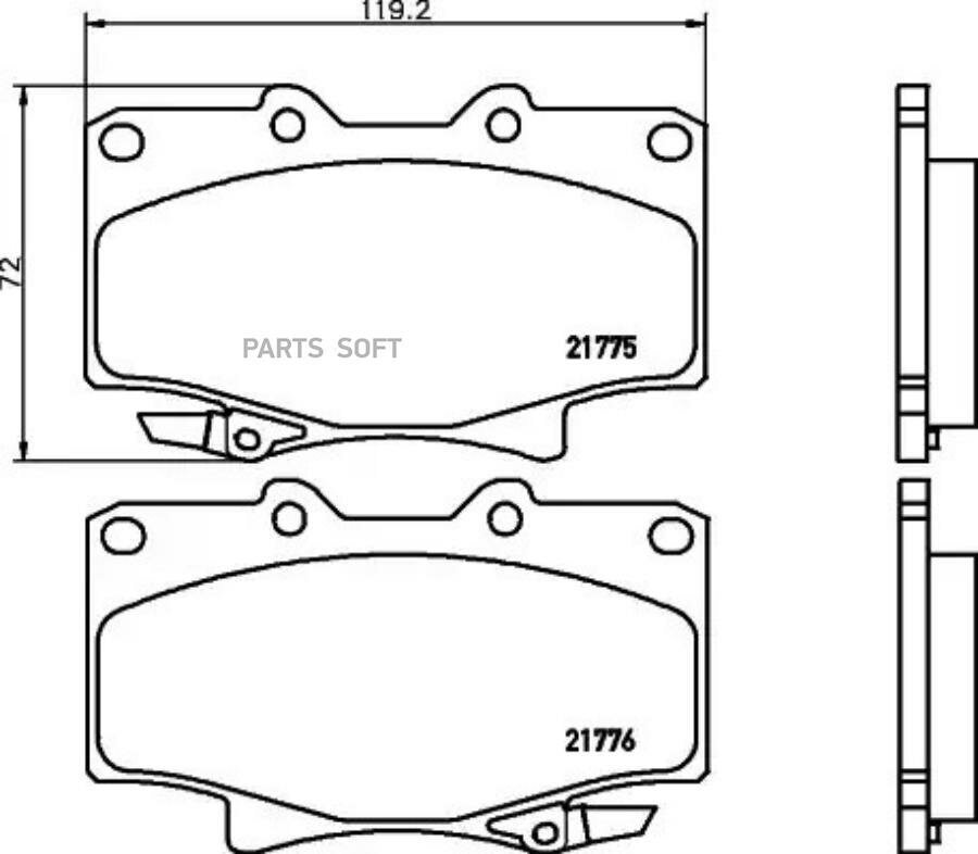 NISSHINBO NP1043 NP1043_колодки дисковые передние!\ Toyota Land Cruiser 2.4-4.5/2.4D/4.2TD 90