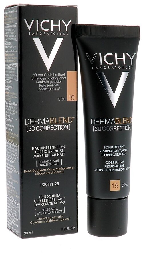 Vichy Тональный крем Dermablend 3D Correction, 30 мл, оттенок: 15 Opal