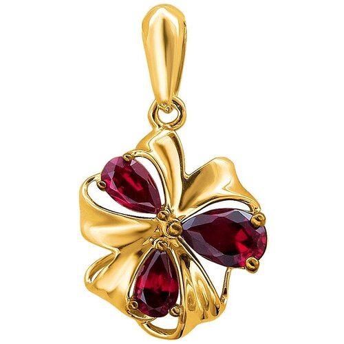 фото Эстет подвеска с 3 корундами из жёлтого золота 01п2312832р-1