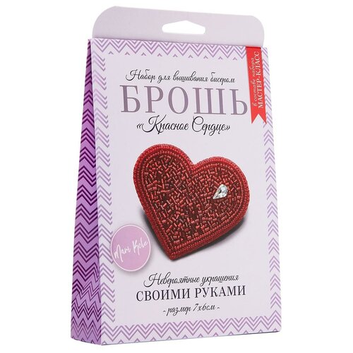 фото Нбр-18001 набор для вышивания бисером: брошь 'красное сердце'. mari kole