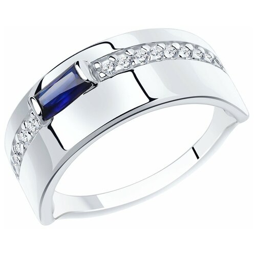 фото Diamant кольцо из серебра с корундом и фианитами 94-310-00710-1, размер 17