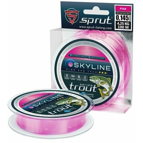 фото Леска летняя sprut evotech pro pink 0,145mm/100m