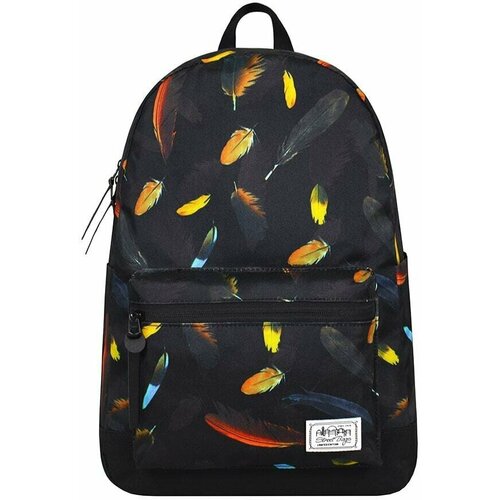 Рюкзак / Street Bags / 2236 Цветные перья 41х14х27 см / чёрный