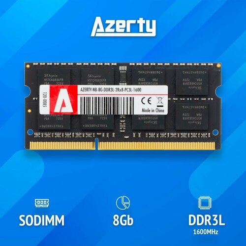 Оперативная память Azerty SODIMM DDR3L 8Gb 1600 MHz оперативная память azerty dimm ddr3l 8gb 1600 mhz