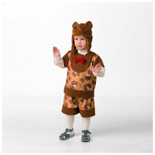 фото Карнавальный костюм «медвежонок михасик», (маска, жилет, шорты), размер 28, рост 110 см mikimarket