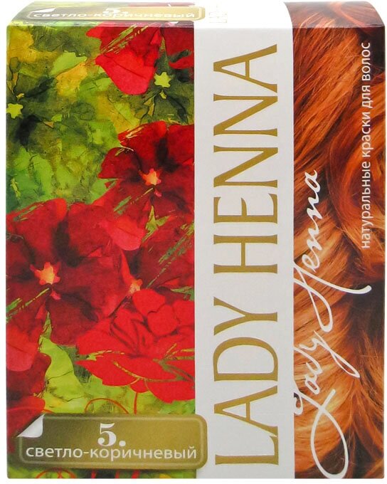 Краска для волос на основе хны светло-коричневая (hair dye) Lady Henna | Леди Хэнна 60г