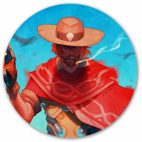 Коврик для мышки круглый Overwatch - McCree printio коврик для мышки круглый overwatch