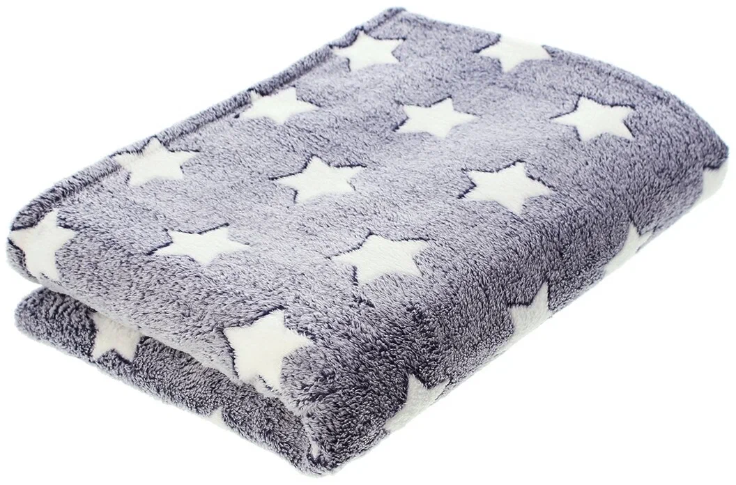 Плед Флисовый звезды покрывало Плед на кровать мягкий плед 180х200 см - фотография № 4