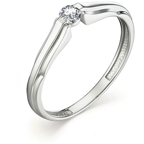 фото Алькор кольцо с 1 бриллиантом из белого золота 13074-200, размер 16