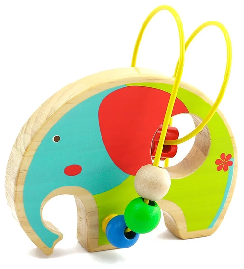 Развивающая игрушка Мир деревянных игрушек Слон Д345, разноцветный