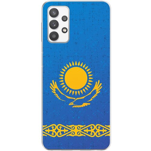 Силиконовый чехол Mcover для Samsung Galaxy A32 с рисунком Флаг Казахстана силиконовый чехол mcover для samsung galaxy a03 с рисунком флаг казахстана