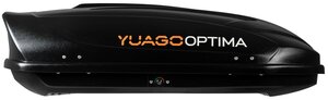 Автобокс YUAGO OPTIMA 390л Черный (тиснение) односторонний