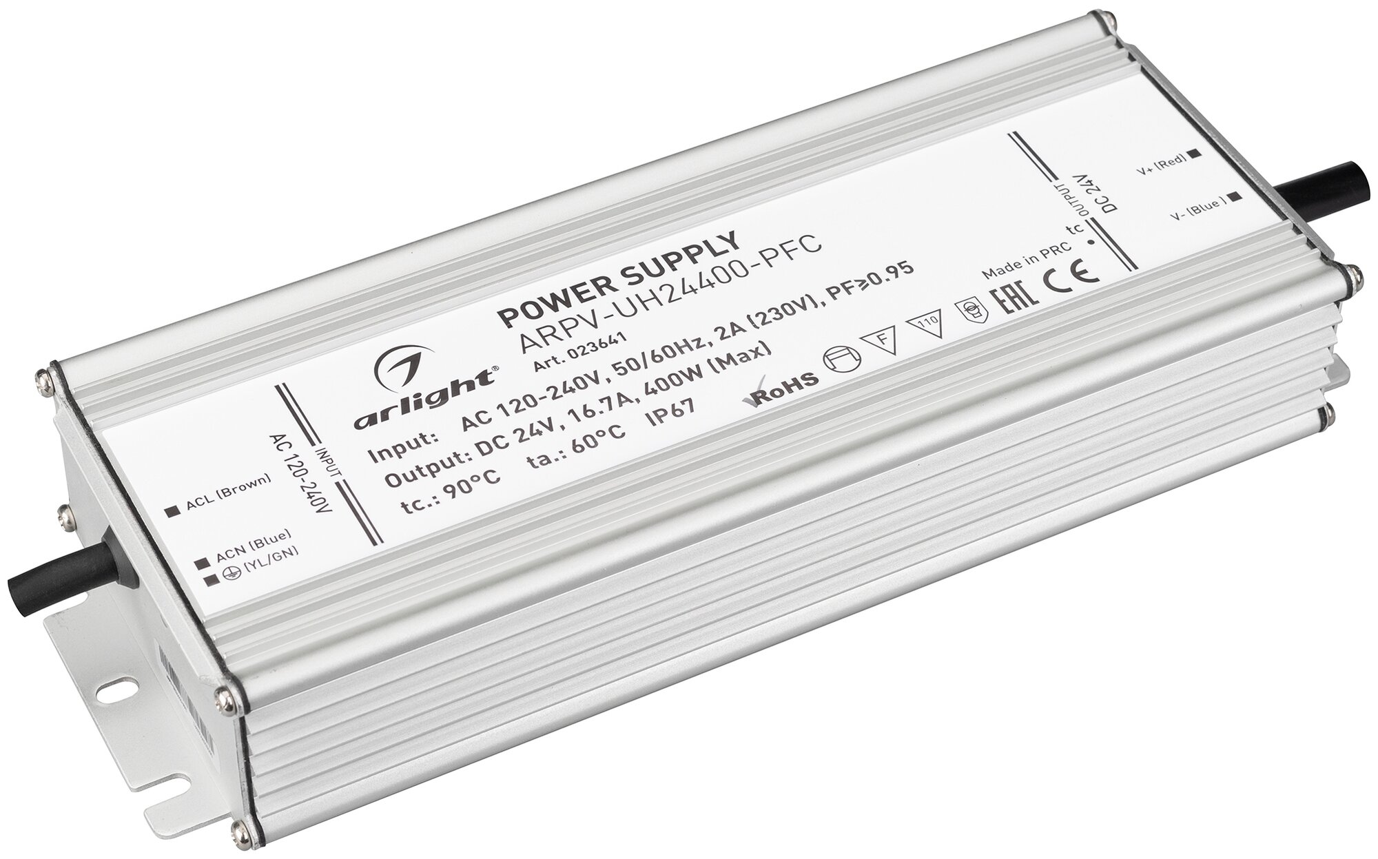 Блок питания ARPV-UH24400-PFC (24V, 16.7A, 400W) (Arlight, IP67 Металл, 7 лет)