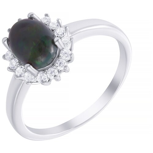 фото Element47 кольцо из серебра 925 пробы с опалами и кубическим цирконием sm-029_ko_op_002_wg, размер 16.5