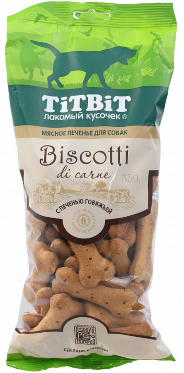 Лакомство TIT BIT BISCOTTI для собак печенье с печенью говяжьей (350 гр)