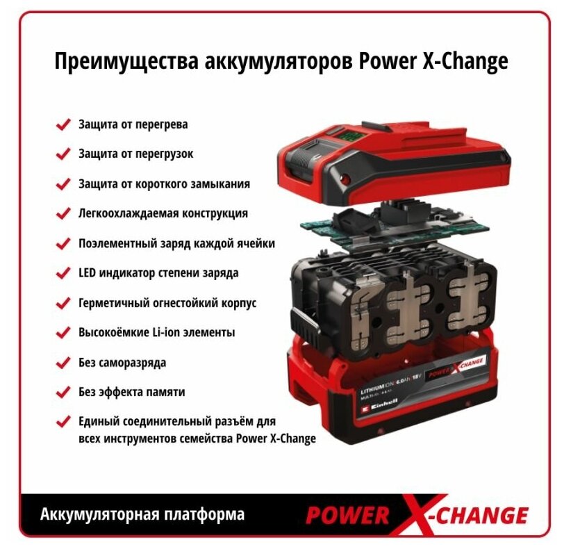 Einhell Дрель акк. ударная PXC Te-cd 18/50 Li-i BL-Solo 4513942 - фотография № 9