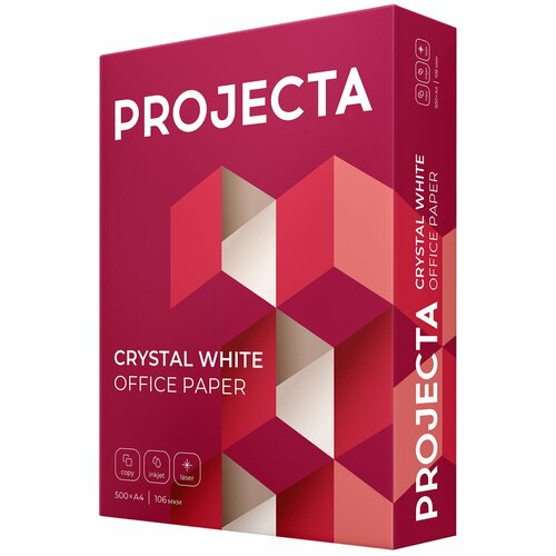 Бумага офисная А4, 80 г/м2, 500 л, марка А, PROJECTA ULTRA, Россия, 168% (CIE)