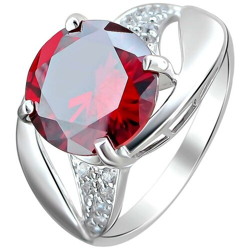 фото Эстет кольцо с кристаллом swarovski и фианитами из серебра с22к250207, размер 19