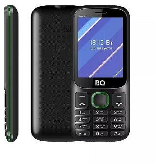 Мобильные телефоны стандарт GSM (BQ 2820 Step XL+ Black+Green)
