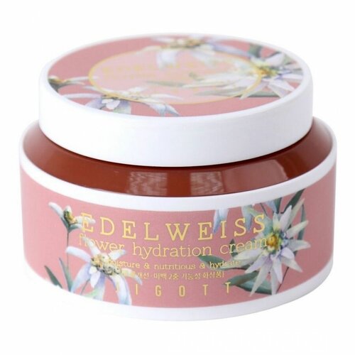 крем для лица jigott крем для лица эдельвейс edelweiss flower hydration cream Крем для лица Jigott c экстрактом эдельвейса Edelweiss Flower Hydration Cream, 100 мл