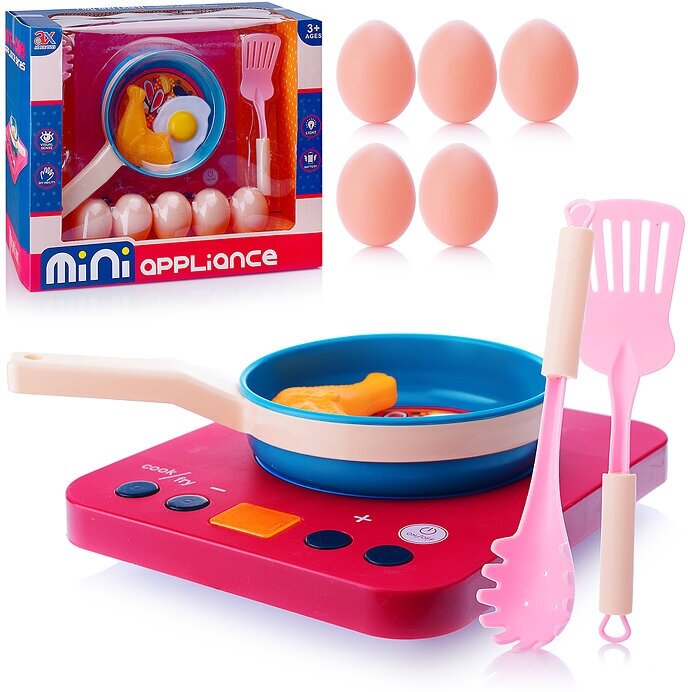 фото Плита игрушечная детская со сковородой (свет, звук) / Варочная панель / Набор бытовой техники Oubaoloon 6732A в коробке