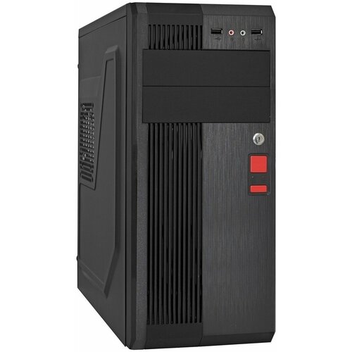 Корпус Miditower ExeGate UN-605B-UN500 (ATX, БП UN500 с вент. 12см, 2*USB, аудио, блокировка, черный) EX283225RUS корпус miditower exegate un 603 un350 atx бп un350 с вент 12см 2 usb аудио черный