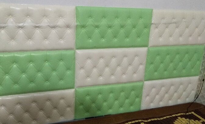 Панели самоклеящиеся 3D мягкие для стен, для изголовья кровати, мебели, 30*60 см, цвет белый - фотография № 7