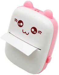 Портативный детский мини принтер (Mini Printer), электронная игрушка, карманный принтер для печати, цвет - розовый