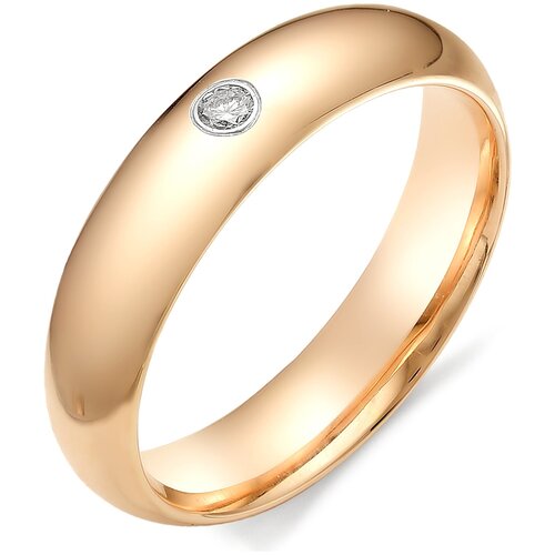 фото Алькор кольцо с бриллиантом из красного золота 12273-100, размер 18.5