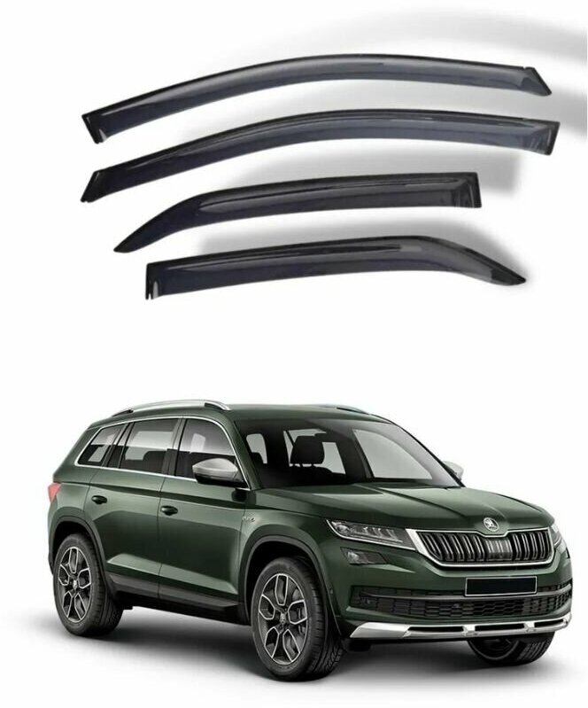 Дефлекторы боковых окон Skoda Kodiaq 2016-2019г. / Ветровики Шкода Кодиак 2016-2019