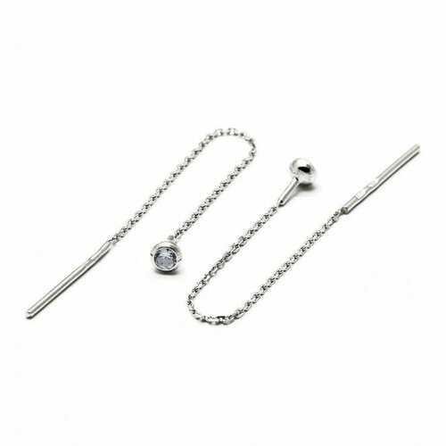 Серьги с подвесками markiz, серебро, 925 проба, родирование, фианит, бесцветный