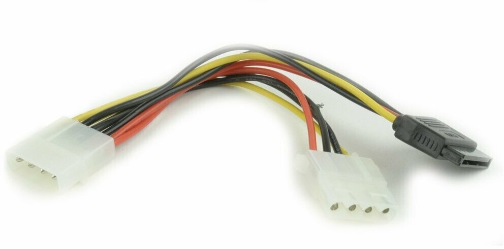 Набор из 3 штук Кабель питания SATA Cablexpert CC-SATA-PSY2, 15 см, molex 4pin/molex4pin+sata 15pin, на 2 устройства