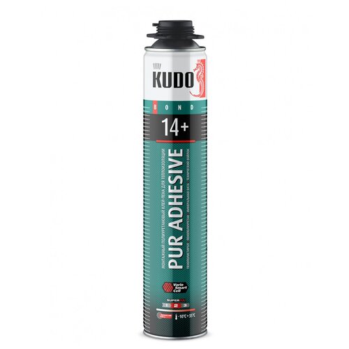 KUDO Монтажный полиуретановый клей-пена для теплоизоляции PUR ADHESIVE PROFF 14+ клей пена монтажный и стыковочный профессиональный pur decor x10 650мл kudo kupp06b10hc