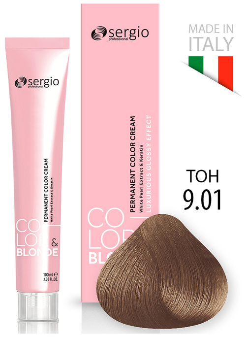Sergio Professional Color&Blonde крем-краска, 9.01 светлый блондин легкий пепельный, 100 мл