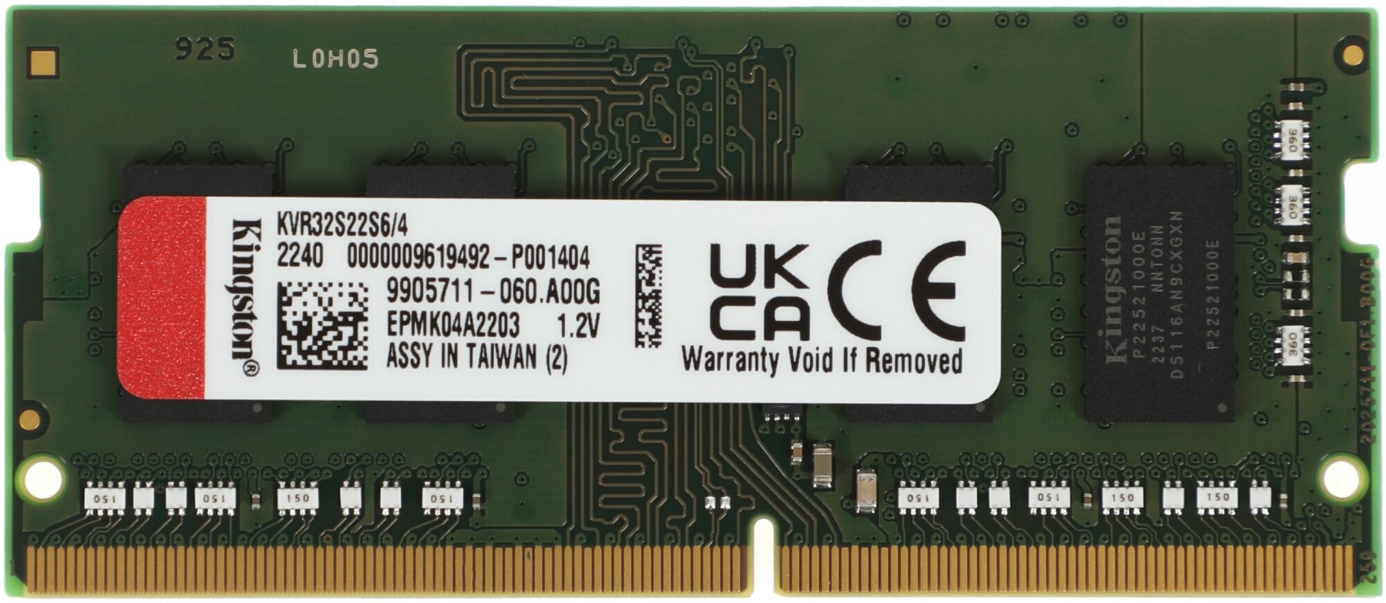 Kingston SODIMM 4GB 3200MHz DDR4 Non-ECC CL22 SR x16 - фото №18