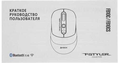 Мышь A4Tech Fstyler FB10C оптическая 2400dpi беспроводная BTRadio USB 4but