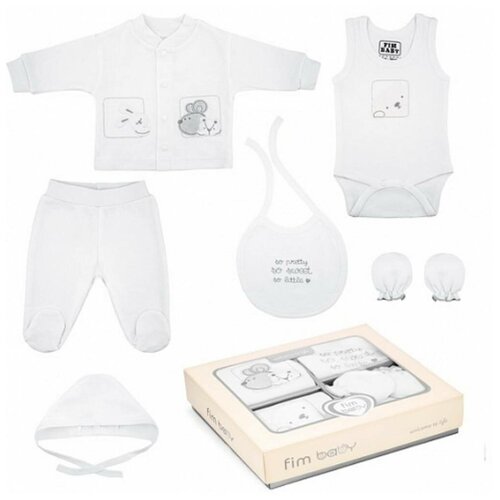 фото Набор одежды для детей fimbaby 200077 от 0 до 6 мес. 7 предметов, р.62 (белый цвет) fim baby